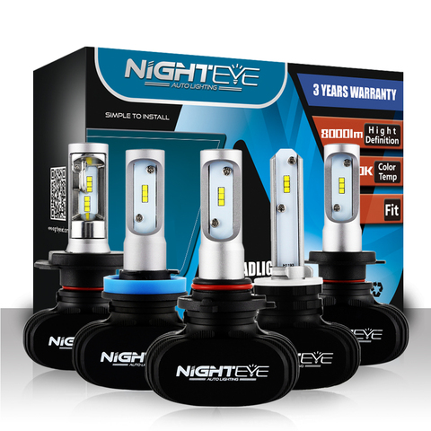 Nighteye Led H4 H7 H8 H9 H11 8000LM 50W 6500K faros LED para automóvil blanco niebla lámparas 9005 HB3 9006 HB4 bombillas de luz antiniebla ► Foto 1/6