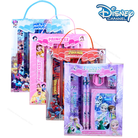 Disney-Set de papelería con dibujos animados de Spiderman, Mickey Mouse, suministros escolares para niños, regalos de fiesta de cumpleaños 2D05 ► Foto 1/6