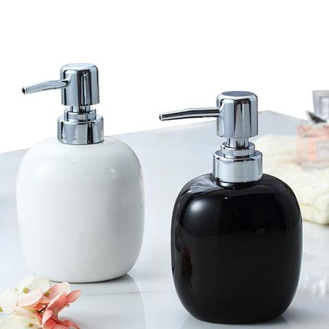 Dispensador de jabón líquido, botella de cerámica con bomba, contenedor para baño, cocina y baño, accesorios ► Foto 1/6