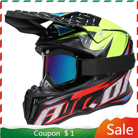 Casco de Motocross para hombre, equipo de seguridad para Motocross, todoterreno ► Foto 1/6