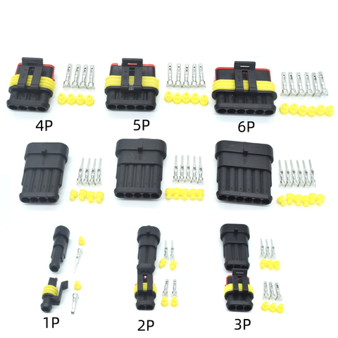 Conector eléctrico para coche y motocicleta, 1 Juego de AMP, 1P, 2P, 3P, 4P, 5P, 6P, impermeable ► Foto 1/6