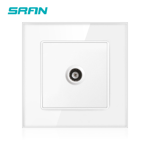 SRAN-enchufe de interfaz de TV para decoración del hogar, salida de acceso de señal de TV de pared, 86mm x 86mm, cristal templado, A601-010 blanco, nuevo ► Foto 1/6