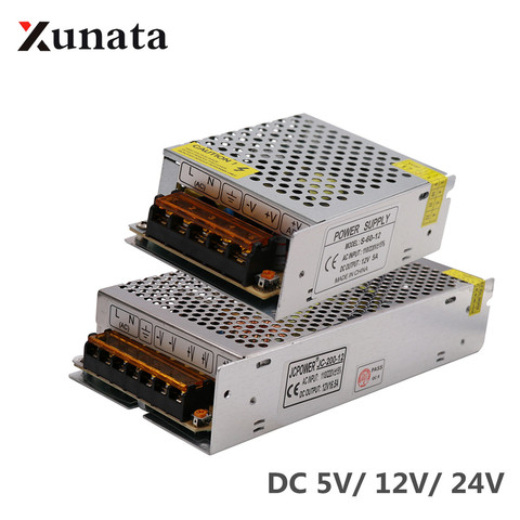 Conmutación de la fuente de alimentación AC 110V/ 220V a 5V 12V 24V LED CCTV/Fuente de alimentación de tira LED AC a DC adaptador de corriente de 12W-600W ► Foto 1/6