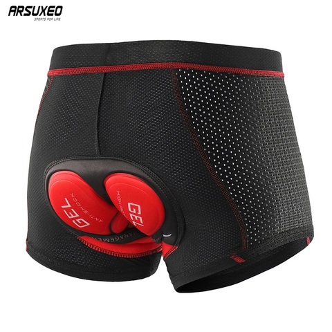 ARSUEXO gran oferta ropa interior de ciclismo Pro 3D Gel Pad pantalones cortos para bicicleta de montaña a prueba de golpes MTB bicicleta Underpants elasticidad transpirable ► Foto 1/6