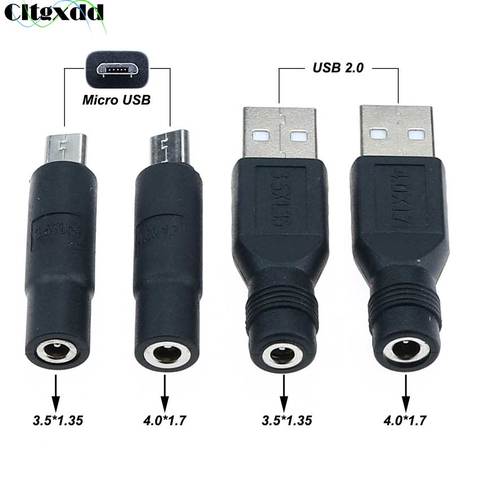 Cltgxdd-conector adaptador de ordenador portátil, 1 Uds., Micro USB / USB 2,0 macho a CC 3,5*1,35/4,0*1,7mm hembra ► Foto 1/6