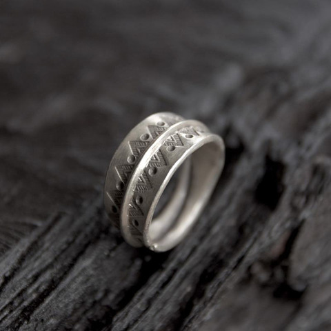 De plata 925 joyería de plata Thai de apertura del anillo mujer anillo de boda té de anillo de moda de ancho 10,70mm Peso 8G WT043 ► Foto 1/6