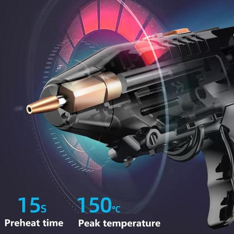 Pistola de pegamento de fusión en caliente de litio recargable eléctrica de pistola de pegamento de fusión en caliente Universal inalámbrico pistola de pegamento de fusión en caliente With10 Uds * pegamento ► Foto 1/6