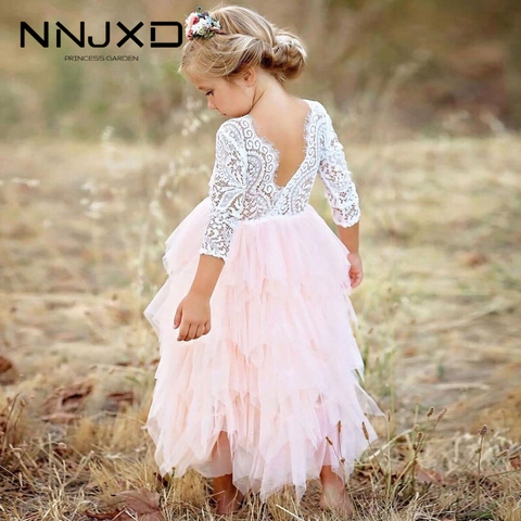 Vestidos niñas verano vestido 2022 marca espalda descubierta fiesta adolescente unicornio princesa vestido niños traje para niños ropa Rosa 2- 6 T ► Foto 1/6