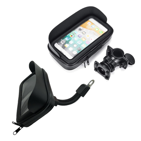 Bolsa de teléfono móvil impermeable para bicicleta y motocicleta, funda para manillar retrovisor de ciclismo, soporte de teléfono, GPS, para iPhone 8P XS ► Foto 1/6