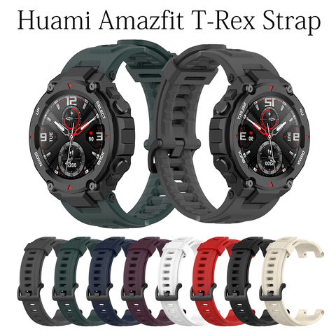 Correa de silicona para reloj inteligente Amazfit T-REX, accesorios de repuesto para pulsera Xiaomi Huami Amazfit T rex ► Foto 1/6