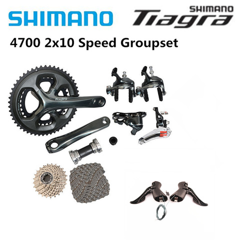 Shimano-Cassette de CS-HG500-10 de velocidad para bicicleta Shimano Tiagra 4700, grupo completo de 2x10, 165mm/170mm/175mm, conjunto de bielas, 2x10 s ► Foto 1/4