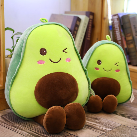 Cómodo aguacate suave almohada de peluche de juguete Kawaii frutas de dibujos animados apaciguar las muñecas de juguete ► Foto 1/6