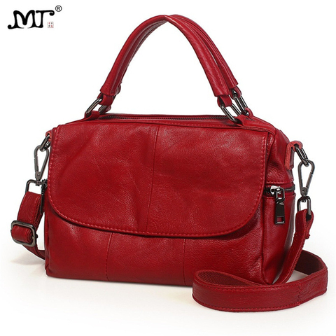 MJ-bolsos de mano de piel auténtica para mujer, bandoleras de piel auténtica, bandoleras versátiles sólidas de gran capacidad, bandolera grande ► Foto 1/6