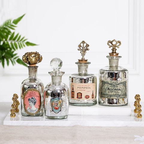 Botella de Perfume Vintage con tapa de latón, decoración creativa, regalos para mujeres ► Foto 1/6