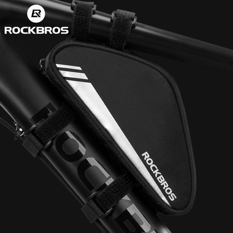 ROCKBROS los triángulo de bolsa de tubo superior de bicicleta bolsa de sillín de bicicleta MTB bicicleta de carretera de la bolsa del teléfono 0.7L alta reflectante accesorios de bicicleta ► Foto 1/6