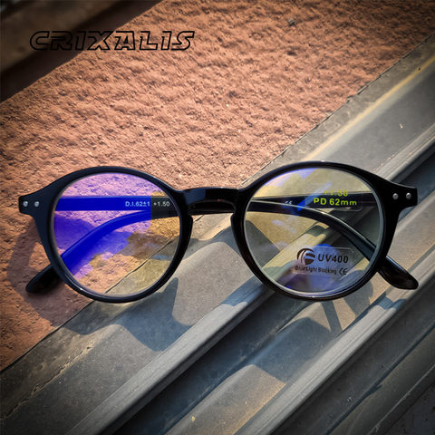 CRIXALIS-gafas de lectura con luz azul para hombre y mujer, anteojos para leer con marco Flexible, bisagra de resorte, para ordenador, presbicia, UV400 ► Foto 1/6