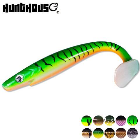 Hunthouse 2 unids/lote pro shad pike atraer 20cm 50g pintura Impresión de paleta señuelo cola shad de souple leurre Natural Musky ► Foto 1/6