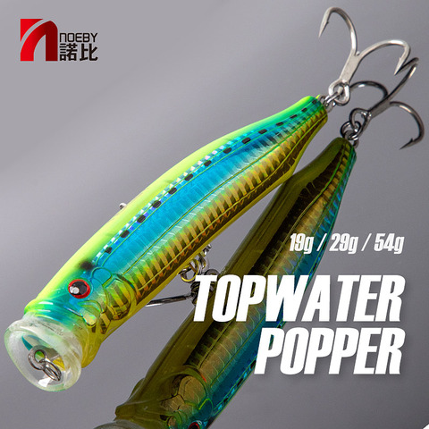 Noeby 9246 señuelo de pesca de agua Popper atraer Wobblers 100mm 120mm 150mm cebo duro de agua salada de plástico ABS vivo 3D los ojos ► Foto 1/6