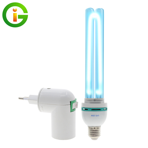 E27 UVC germicida ultravioleta UV tubo de luz bombilla desinfección lámpara ozono esterilización ácaros luces lámpara germicida AC220V ► Foto 1/6