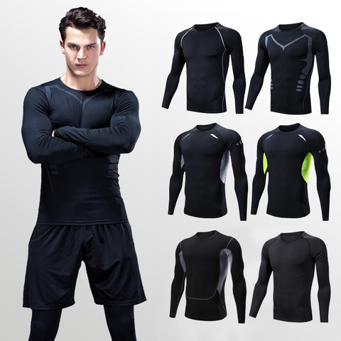 Camiseta de compresión de secado rápido para hombre, camisetas de Fitness, ropa deportiva de gimnasio transpirable, sudadera de Golf para entrenamiento al aire libre ► Foto 1/6