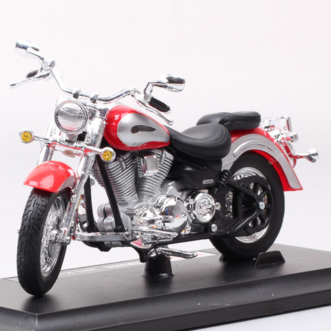 Escala 1/18 niño mini metal FUNDICIÓN YAMAHA 2001 Road Star Silverado gira cruiser moto modelos de juguetes para los niños ► Foto 1/6