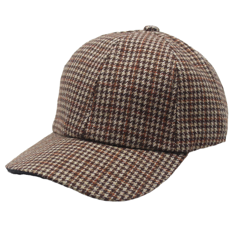 Gorra de béisbol Vintage de Tweed para hombre, sombrero de béisbol marrón con pata de gallo ► Foto 1/3