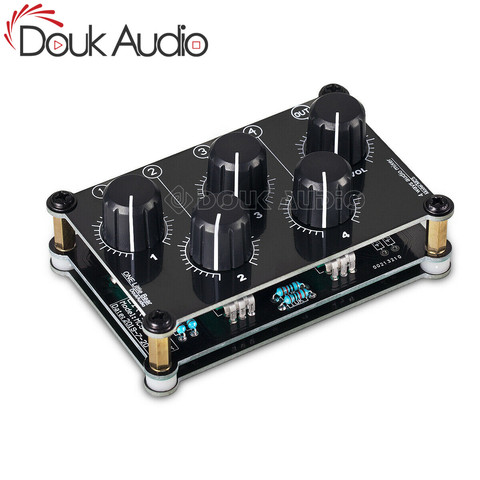 Douk Audio-Mezclador de línea portátil de 4 canales para grabación de estudio en vivo, Mini mezclador de Audio estéreo pasivo, consola de estudio para grabación ► Foto 1/6