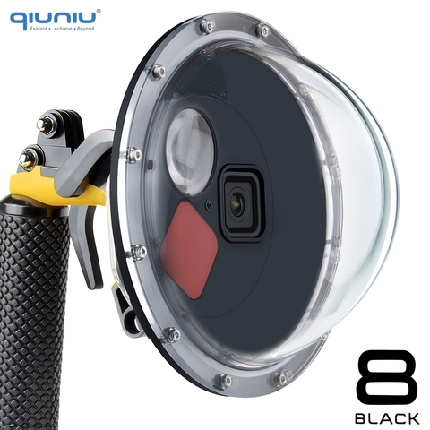 QIUNIU 45m filtro submarino Switchable Dome Port impermeable funda de buceo con gatillo de agarre para GoPro Hero 8 negro Go Pro accesorio ► Foto 1/6