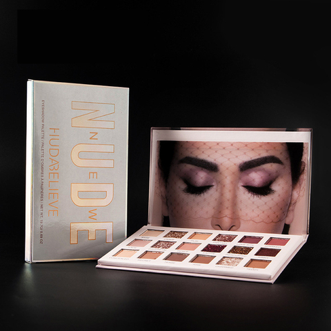 Sombra de ojos Nude brillante, 18 colores, maquillaje nacarado, pigmento brillante, paleta de sombras para ojos humeantes, resistente al agua, cosmética para ojos ► Foto 1/6