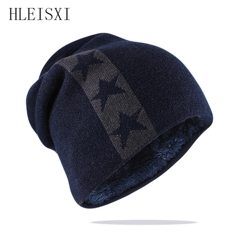 Gorro boina tejida de invierno para hombres y mujeres, gorro cálido, Gorros de estrella ► Foto 1/6