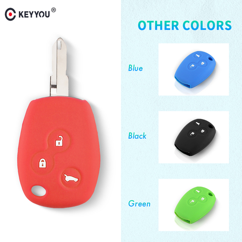 KEYYOU nuevo 3 botones de silicona funda de llave de control remoto para coche para RENAULT Clio DACIA Modus Logan Sandero tráfico maestro Kangoo Twingo ► Foto 1/6