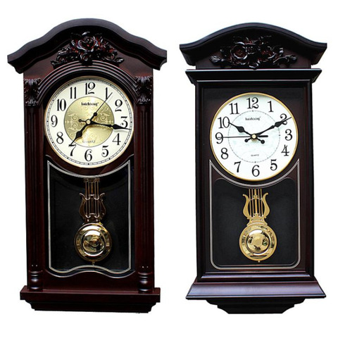 Reloj de pared grande 3D chino, Vintage, sala de estar, europeo, Relojes de pared de péndulo, diseño moderno Retro, Saat, decoración de granja ► Foto 1/6