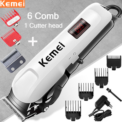 Kemei-cortadora de pelo eléctrica inalámbrica para hombre máquina profesional de corte de pelo recargable 5 ► Foto 1/6