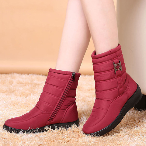 Botas de Invierno para Mujer, novedad de 2022, Botas de nieve para invierno, Botas de piel para Mujer abrigadas, botines de Mujer para Tacón de Cuña, Botas de invierno con cremallera, Botas para Mujer ► Foto 1/6