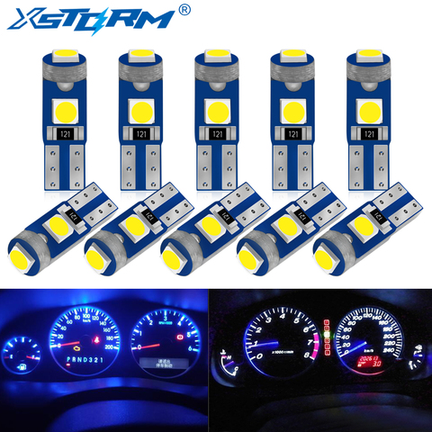 10 Uds T5 Led Bombilla W3W W1.2W Led Canbus luces interiores para automóvil tablero calentamiento indicador cuña Auto instrumento lámpara 12V ► Foto 1/6