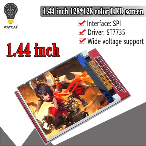 WAVGAT 5V 3,3 V de 1,44 pulgadas de pantalla TFT LCD módulo 128*128 Color pantalla SPI Compatible con Arduino mega2560 STM32 SCM 51 ► Foto 1/6