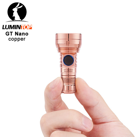 Lumintop-mini linterna de cobre/latón GT NANO, con batería de 10180, 300 metros, 450 lúmenes, potente ► Foto 1/6