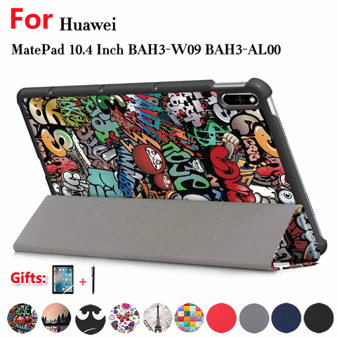 Funda protectora para Huawei MatePad 10,4, carcasa delgada de cuero PU con soporte, BAH3-W09 + película + bolígrafo, BAH3-AL00 ► Foto 1/5