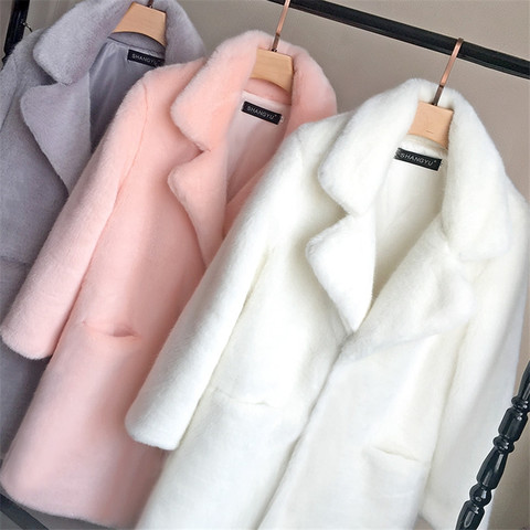 HStar-abrigo de piel sintética abrigado para mujer, chaqueta informal de cuello vuelto para invierno ► Foto 1/6