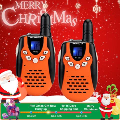 2 piezas niños Walkie Talkie para niños Retevis RT602 0,5 W PMR PMR446 FRS PTT VOX linterna recargable de la batería 2 radio RT-602 ► Foto 1/6