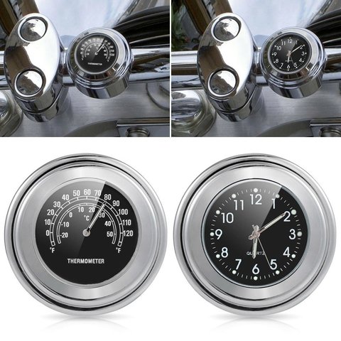 22-25MM reloj para manillar de motocicleta termómetro Moto manillar montaje de esfera reloj termómetro temperatura Gauga para Yamaha Kawasaki ► Foto 1/6