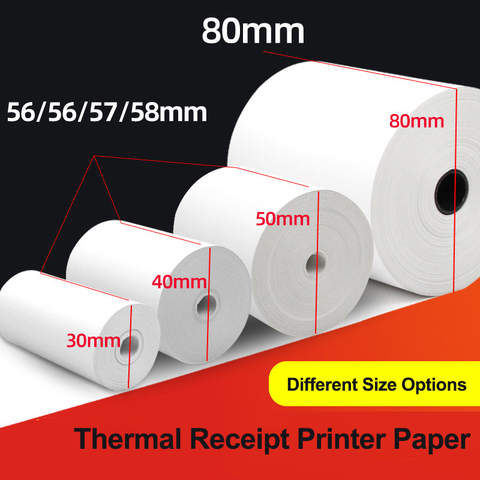Papel térmico para impresora térmica de recibos, 58mm, 80mm, Pos ► Foto 1/6