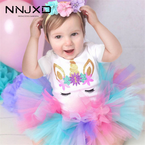 Vestidos de tutú de algodón para fiesta de primer cumpleaños, ropa Infantil de princesa, 1 año ► Foto 1/6