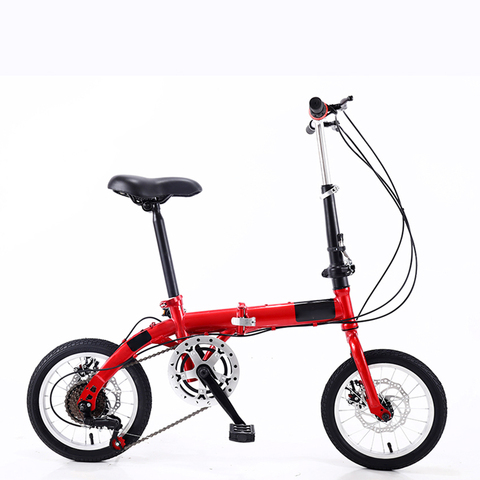 Bicicleta ultraligera plegable de 14 pulgadas, Mini bicicleta de carretera antideslizante de velocidad única/Variable para adultos, niños y estudiantes ► Foto 1/3