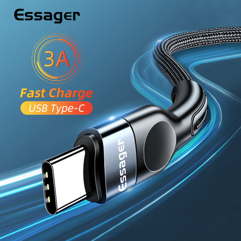 Essager-Cable USB tipo C de carga rápida para móvil, Cable de datos de 2m para Samsung, Xiaomi, USB-C ► Foto 1/6