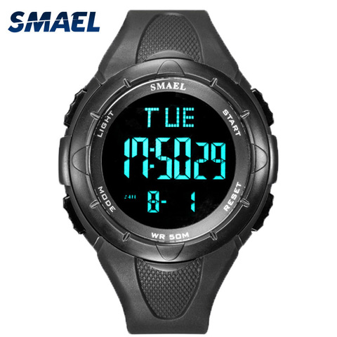 SMAEL-reloj Digital para hombre, Led, resistente al agua hasta 50M, pulsera negra con alarma, cronómetro 1016, deportivo, relojes digitales ► Foto 1/6