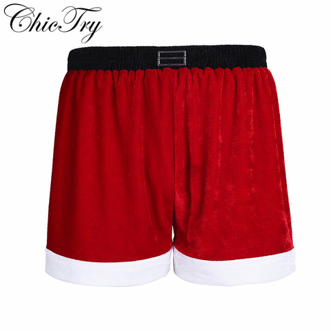 Pantalones cortos de regalo de Navidad para hombre, de franela roja para hombre, disfraz de Santa Claus, para fiesta de Cosplay ► Foto 1/6