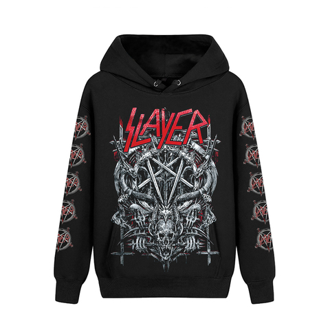 Sudadera con capucha de banda de Slayer para hombre, prenda de vestir, de  metal, suave y cálida, con estampado de Calavera, demonio, Rock, 6 diseños  - Historial de precios y revisión |