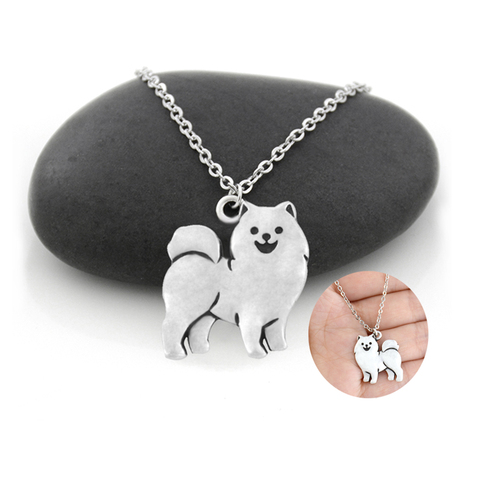 Simple samoyedo y Alaskan Malamute colgante de perro collar gargantilla para mujeres de acero inoxidable collar de cadena larga de los niños de la joyería de Boho ► Foto 1/6