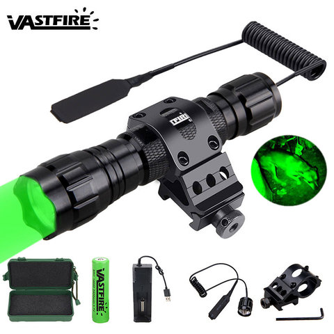 Linterna táctica blanca para armas, luz Led de 5000lm, XM-L, Q5, T6, para caza, mira para Rifle, montaje de Airsoft, interruptor, 18650, Cargador USB y funda ► Foto 1/6